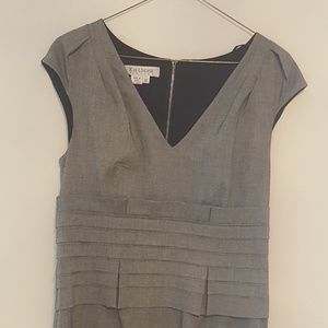 Grey V-neck Sheath Dress